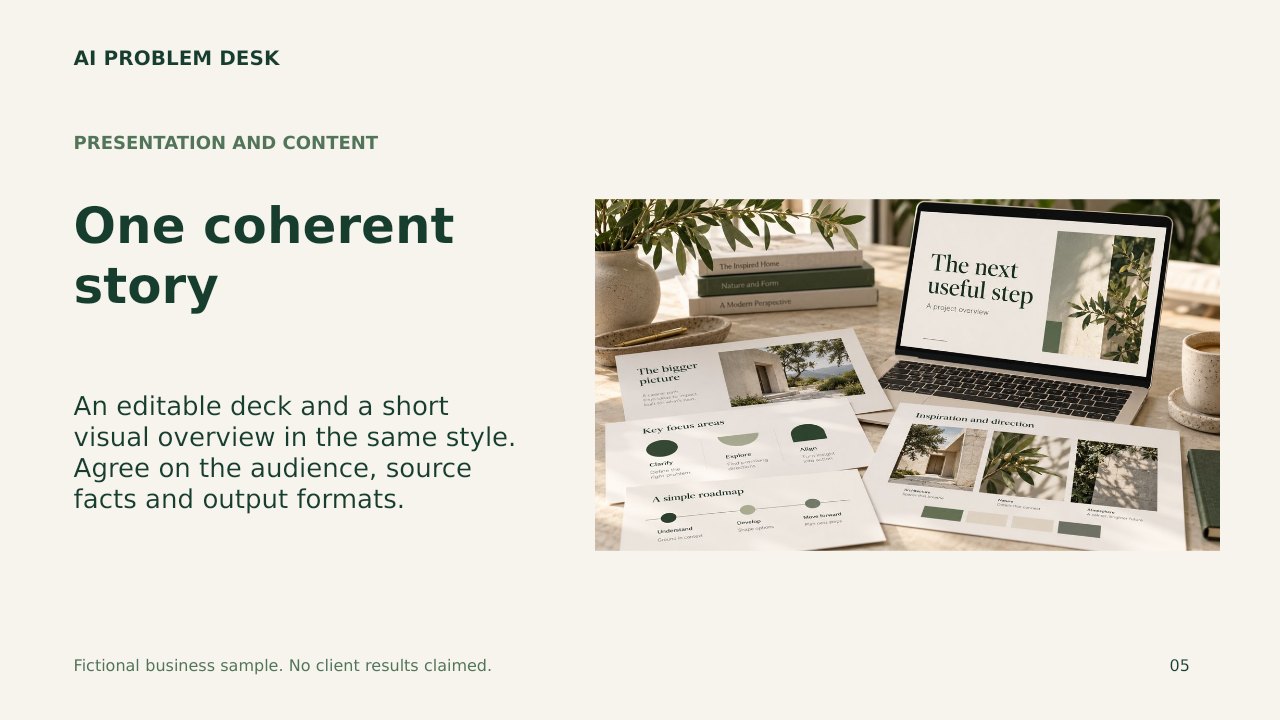 Sample presentation slide 5: Presentation and content formats